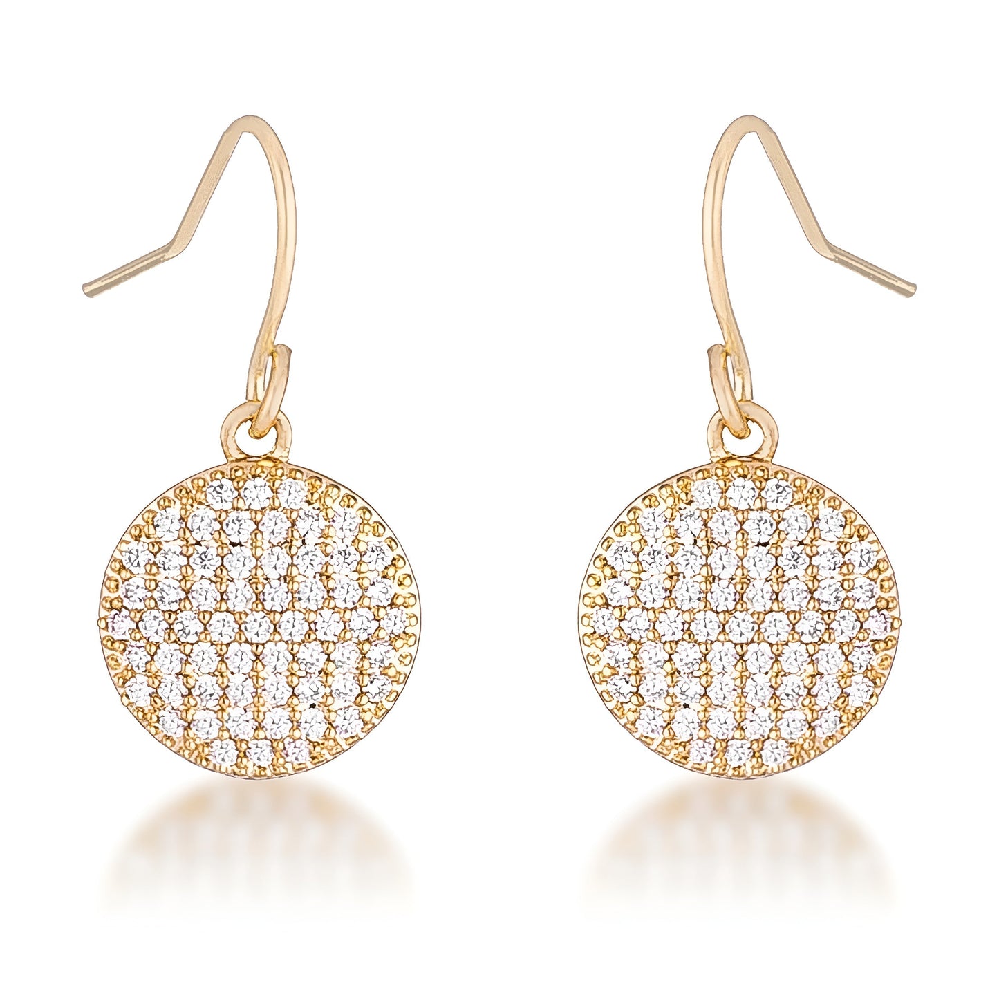 0.6 CT ELEGANT CZ GOLD DISK EARRINGS - PIERGIORGIO CERRONI