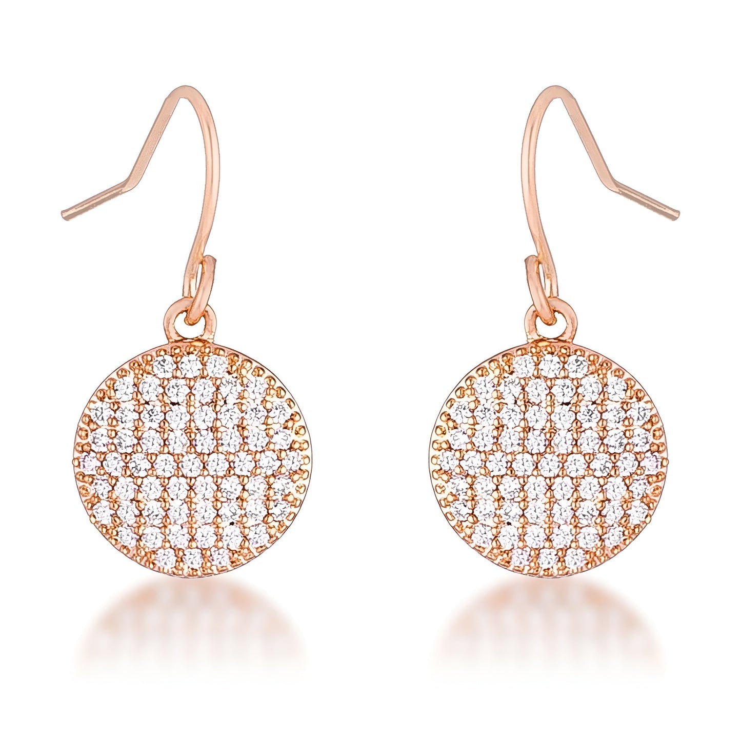 0.6 CT ELEGANT CZ ROSE GOLD DISK EARRINGS - PIERGIORGIO CERRONI