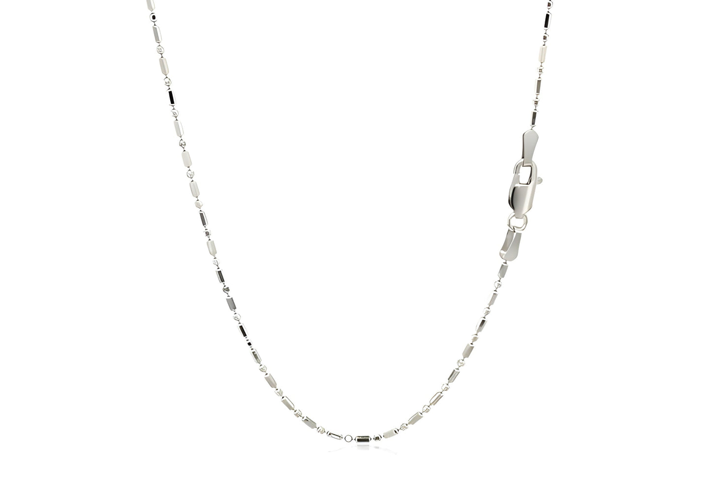 DIAMOND-CUT ALTERNATING BEAD CHAIN IN 14K WHITE GOLD (1.10 MM) - PIERGIORGIO CERRONI