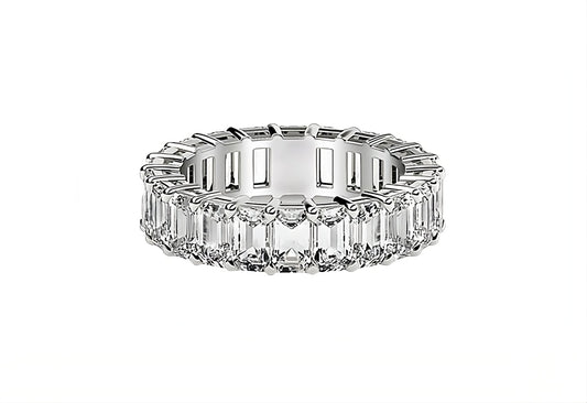 EMERALD CUT LAB GROWN DIAMOND ETERNITY RING IN WHITE GOLD (3 CTTW FG/VS2)