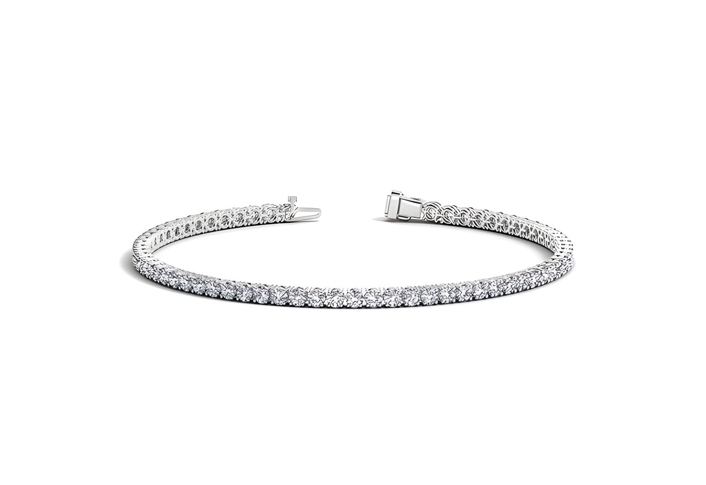 LAB GROWN ROUND DIAMOND TENNIS BRACELET IN 14K WHITE GOLD (3 CCTW F/G VS2/SI1)