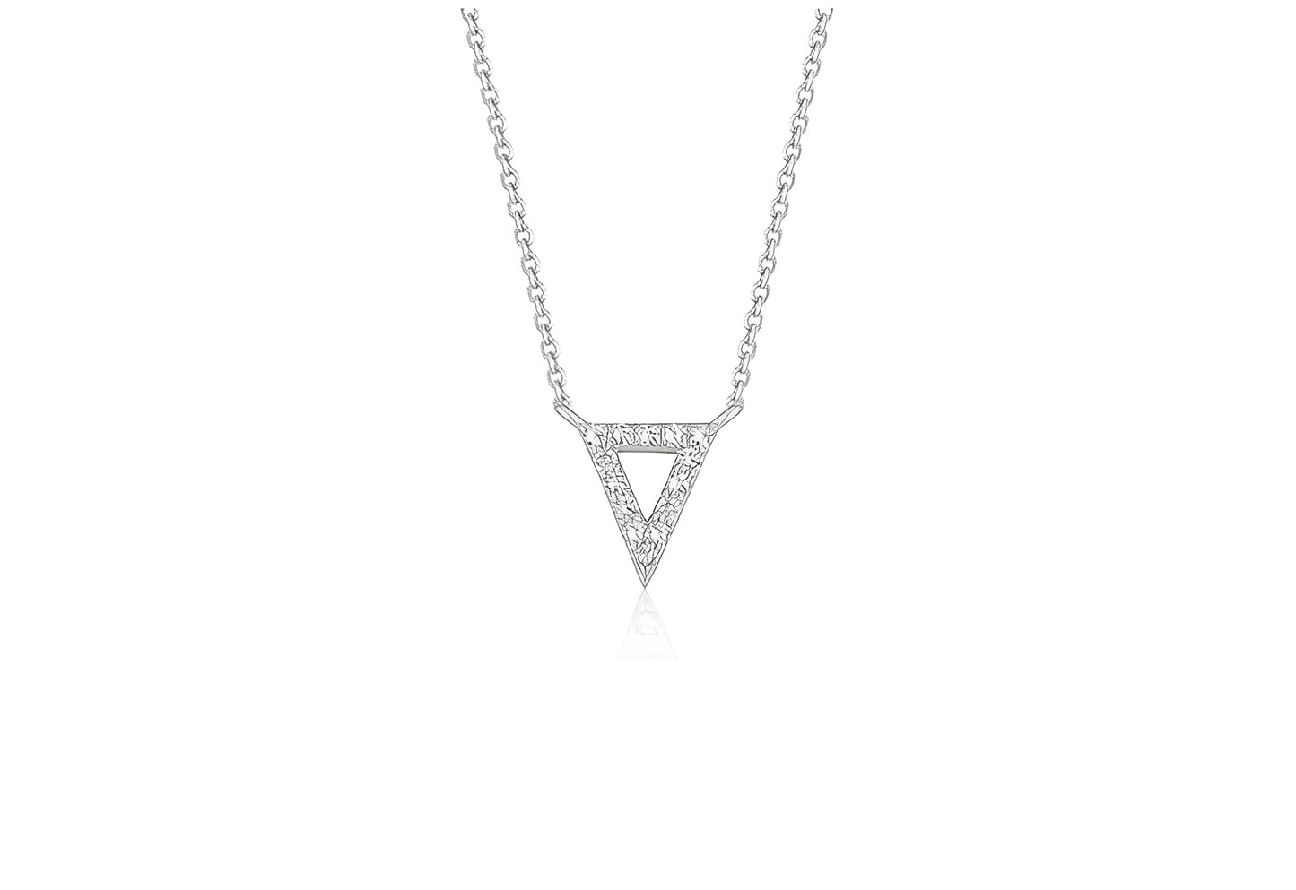 DIAMOND INVERTED TRIANGLE PENDANT IN 14K WHITE GOLD