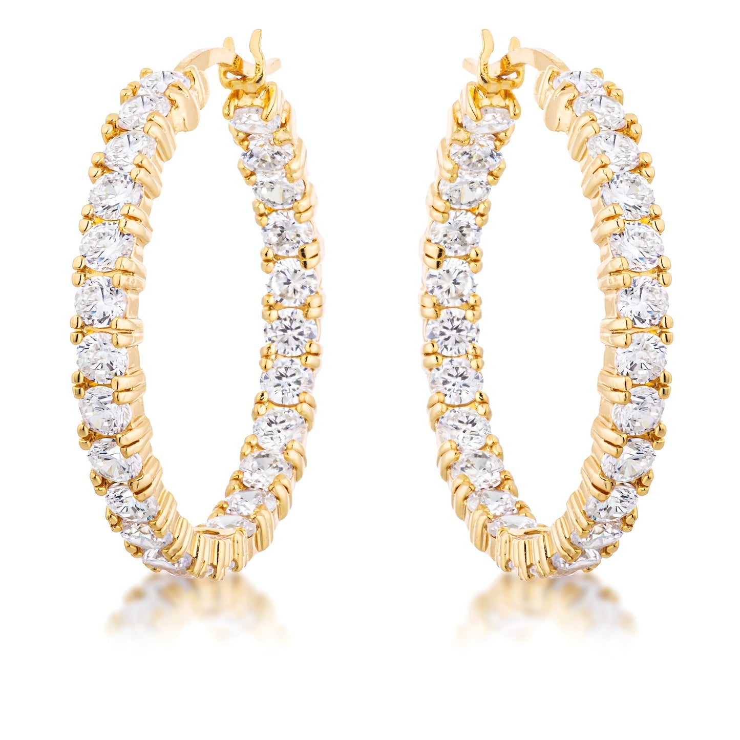 18K GOLD ETERNITY HOOP EARRINGS - PIERGIORGIO CERRONI