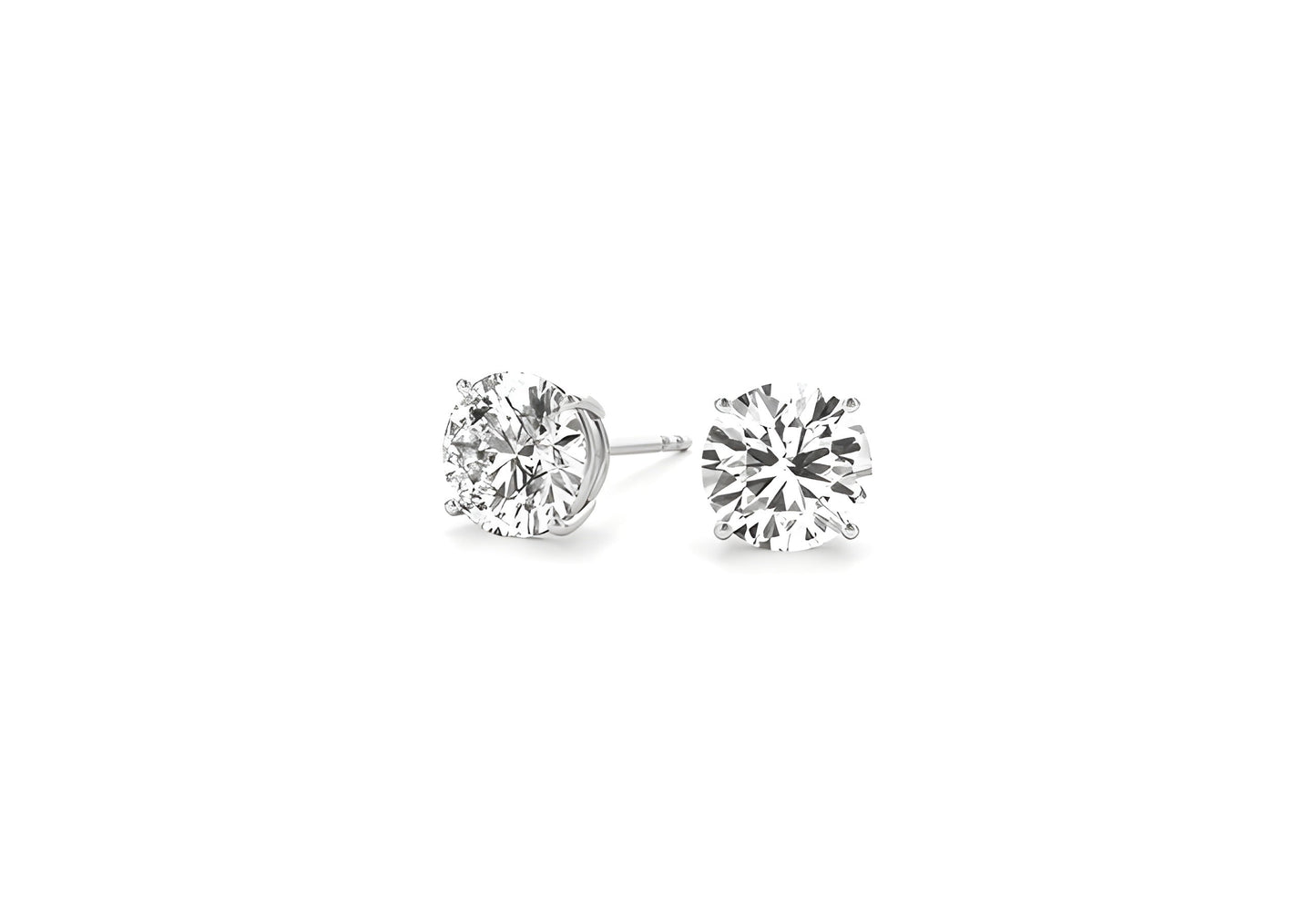 4 CTTW CERTIFIED IGI LAB GROWN ROUND DIAMOND STUD EARRINGS 14K WHITE GOLD (G/VS2)