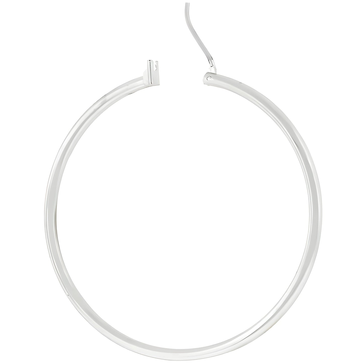 LARGE SILVERTONE FINISH HOOP EARRINGS