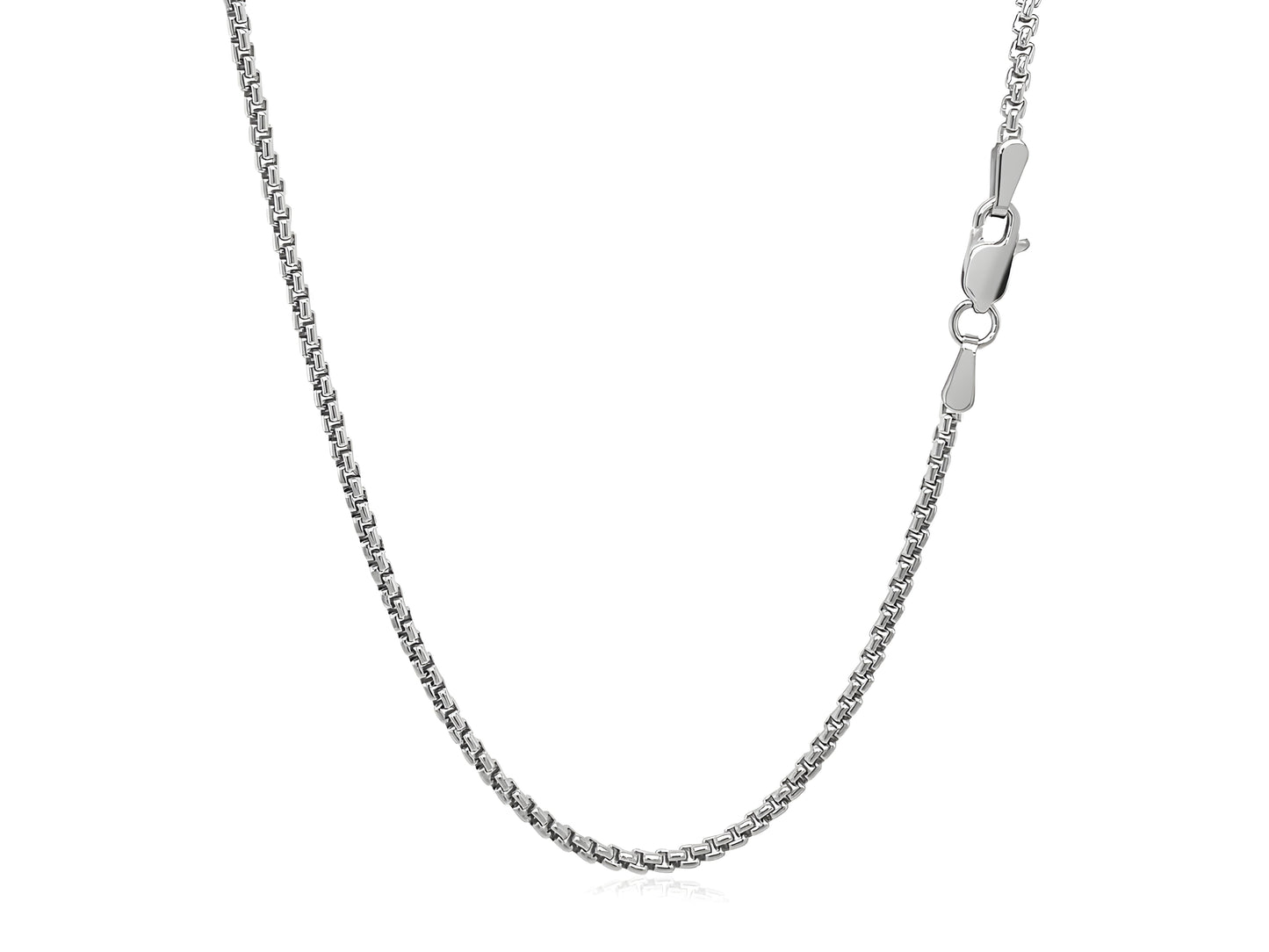 SOLID ROUND BOX CHAIN IN 14K WHITE GOLD (1.6 MM)