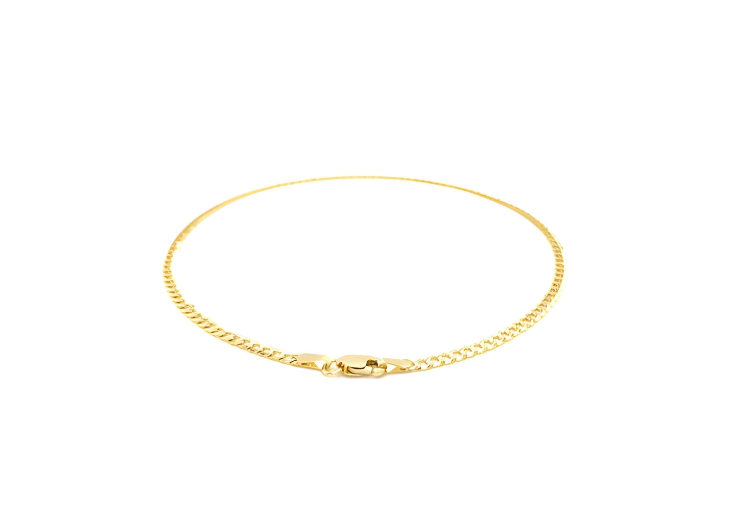 CURB LINK ANKLET IN YELLOW GOLD (2.5 MM)