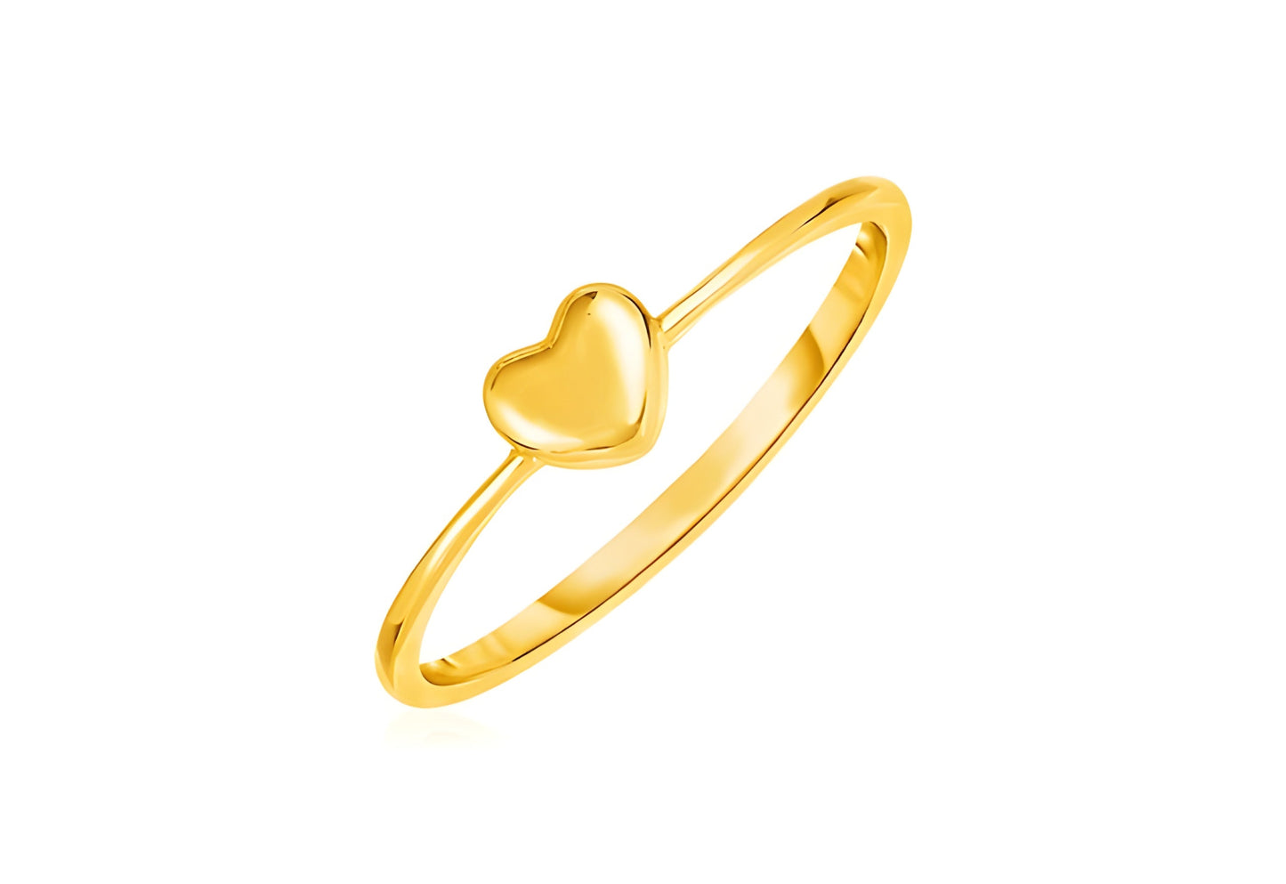 YELLOW GOLD RING WITH PUFFED HEART (1.40 MM)