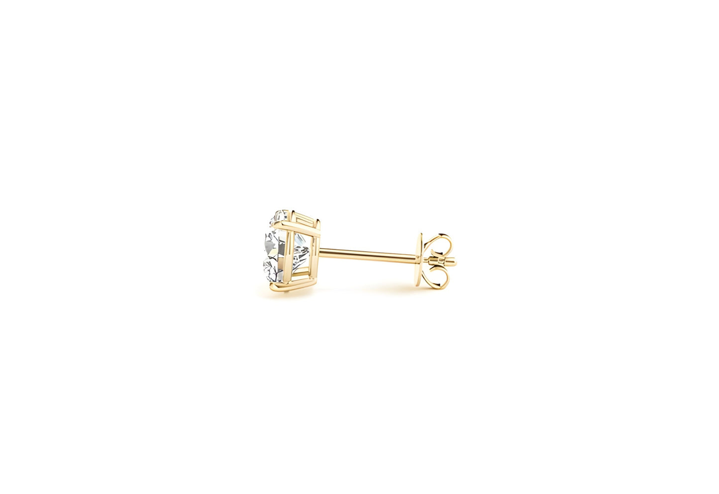 2 CTTW CERTIFIED IGI LAB GROWN ROUND DIAMOND STUD EARRINGS 14K YELLOW GOLD (G/VS2)