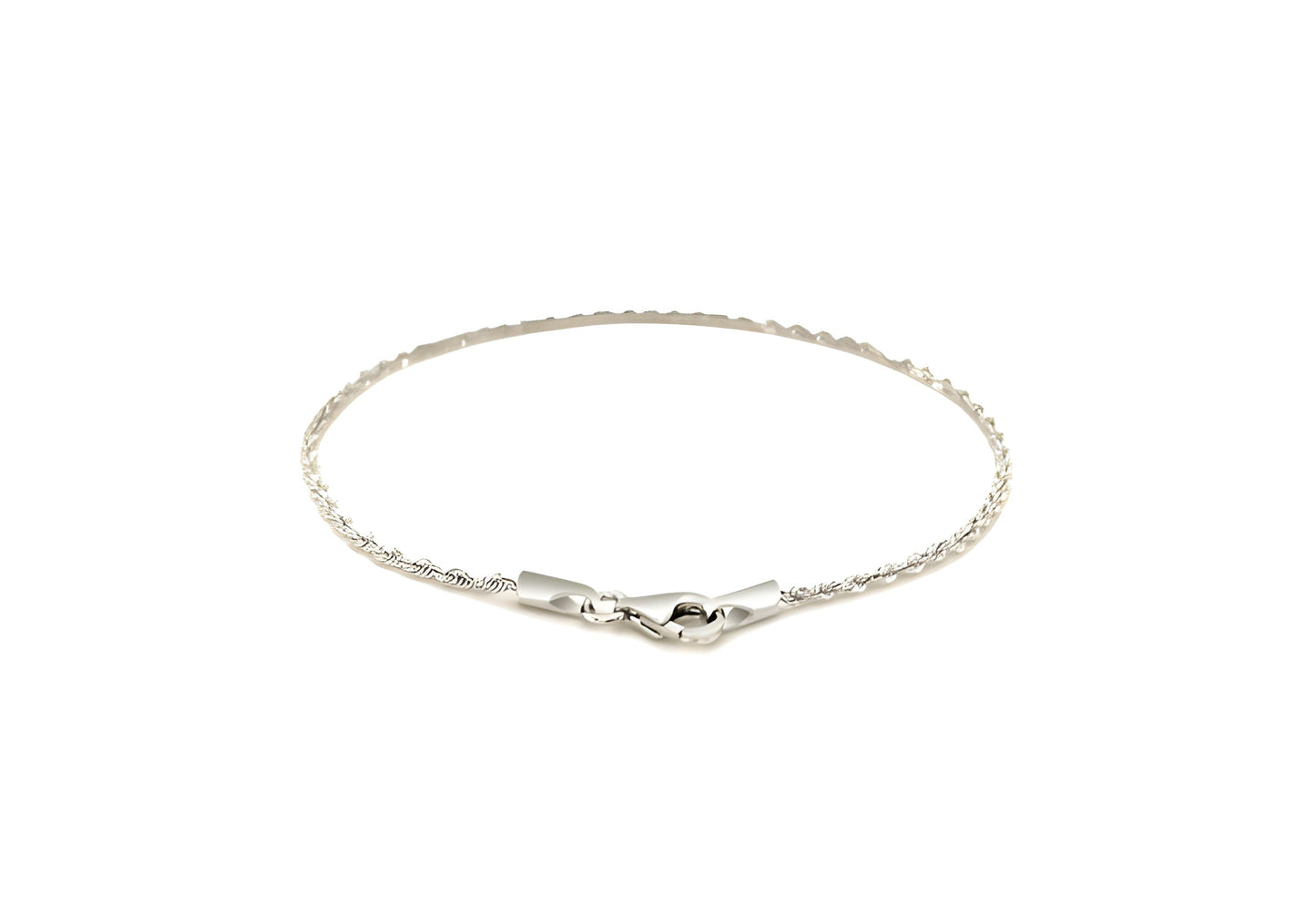 SOLID DIAMOND CUT ROPE BRACELET IN 14K WHITE GOLD (1.60 MM)