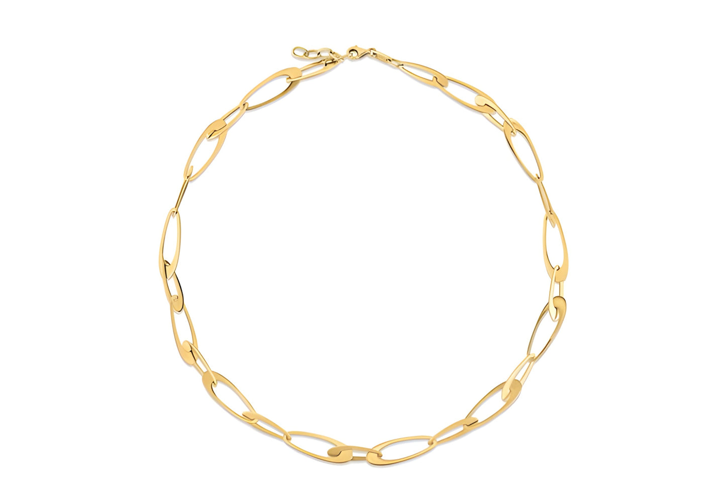 14K YELLOW GOLD ITALIAN OVAL LINKS NECKLACE