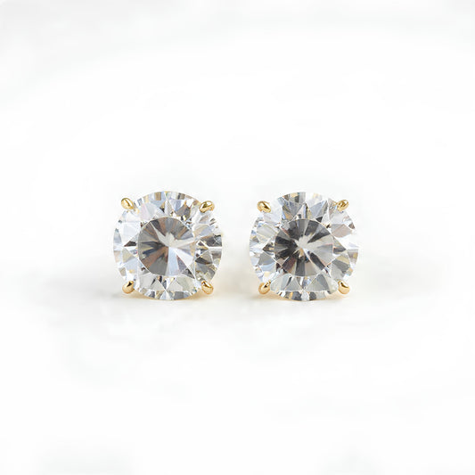2 CTTW CERTIFIED IGI LAB GROWN ROUND DIAMOND STUD EARRINGS YELLOW GOLD (G/VS2)