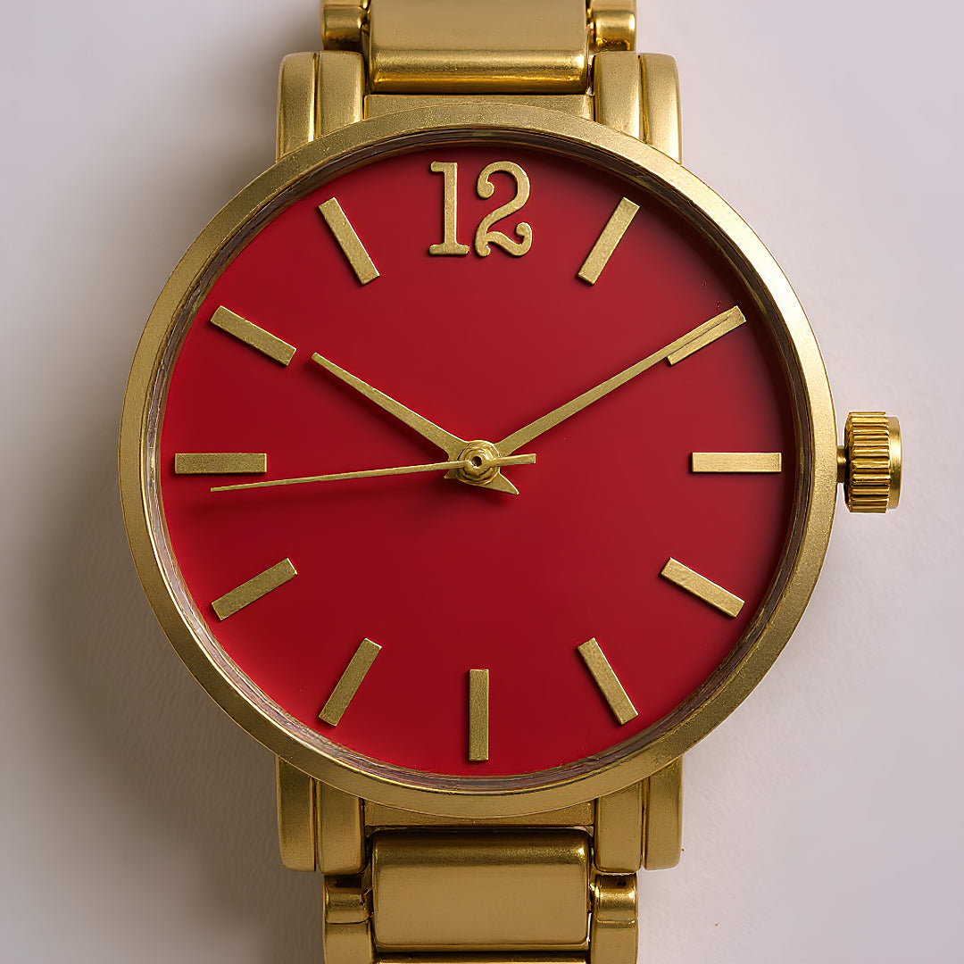 GOLD TONED WATCH - PINK
