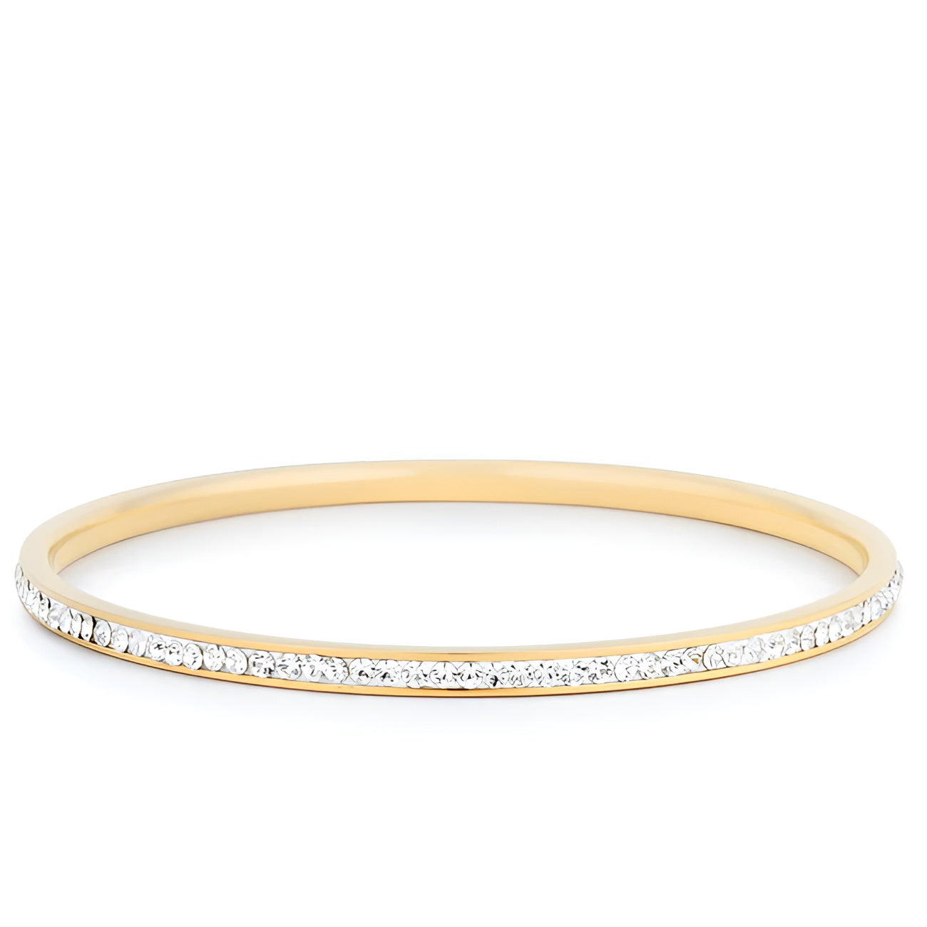 GOLDTONE FINISH CRYSTAL BANGLE