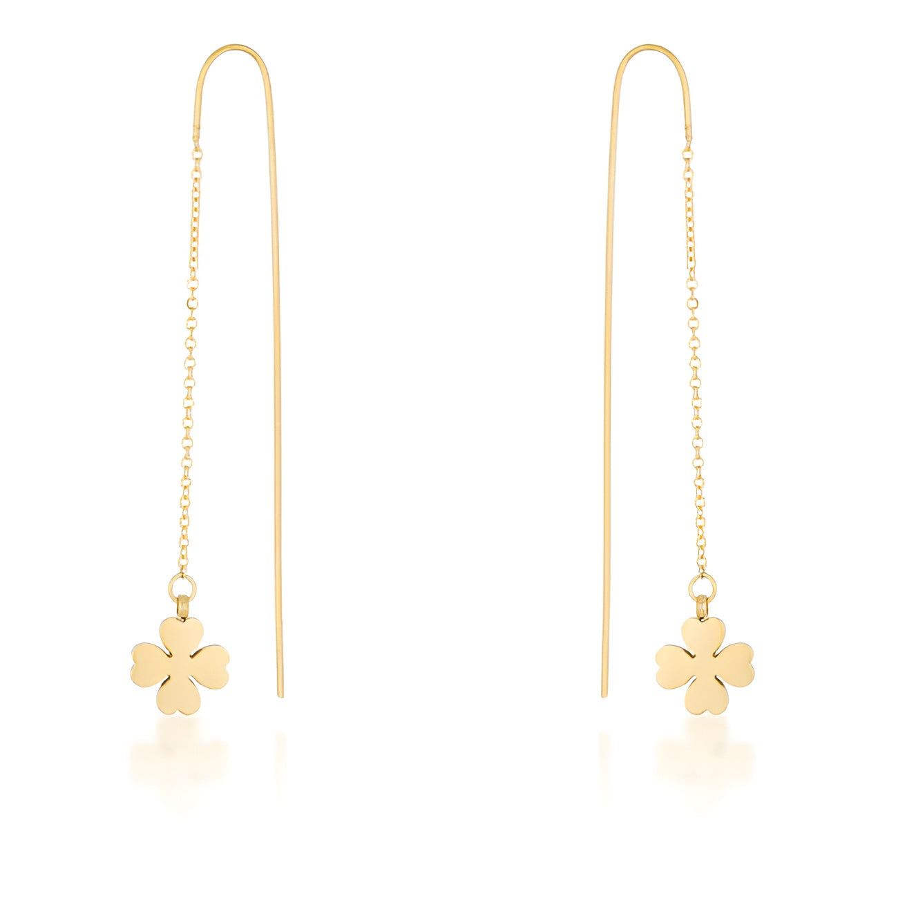 PATRICIA GOLD CLOVER THREADED DROP EARRINGS