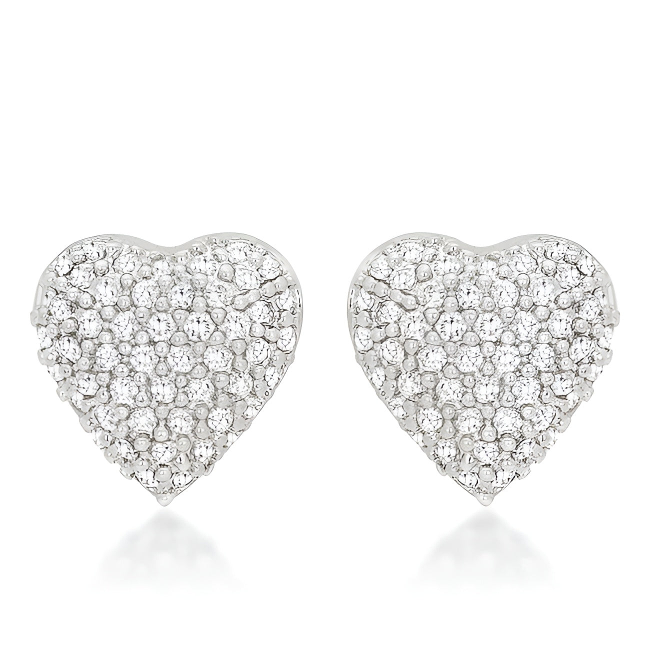 SPECIAL PAVE HEART EARRINGS