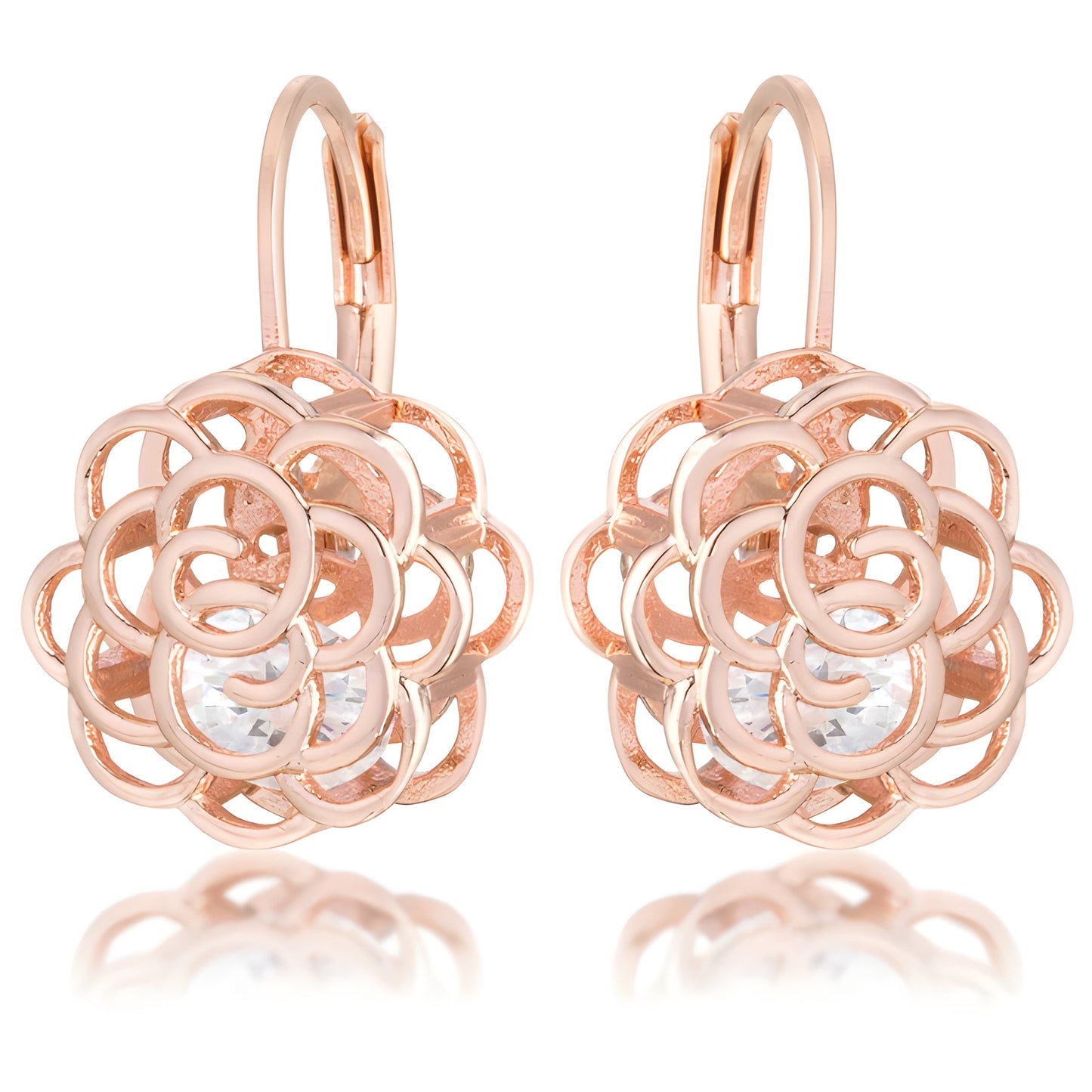 MAYA ROSE 1.5 CT CZ ROSE GOLD DROP EARRINGS - PIERGIORGIO CERRONI