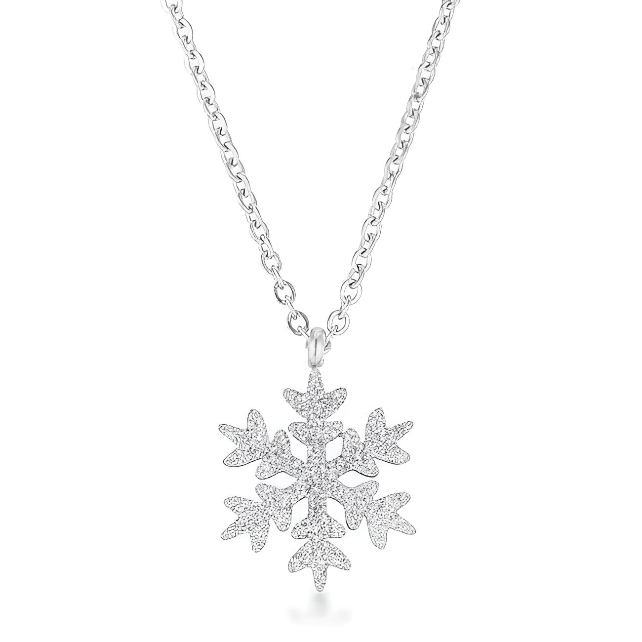 JENNA SILVERTONE SNOWFLAKE NECKLACE