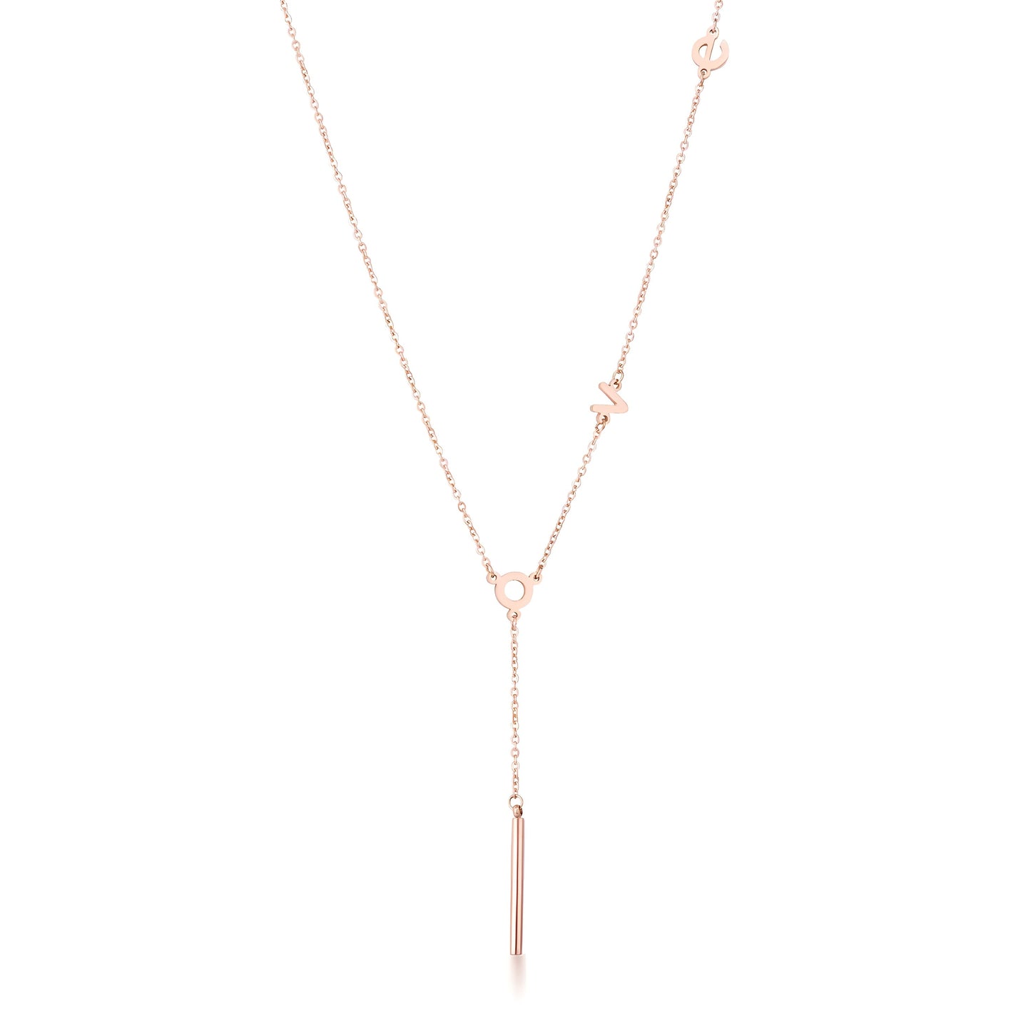 ROSE GOLDTONE LOVE NECKLACE