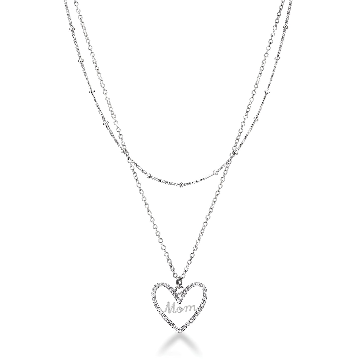 ELEGANT LAYERED "MOM" NECKLACE