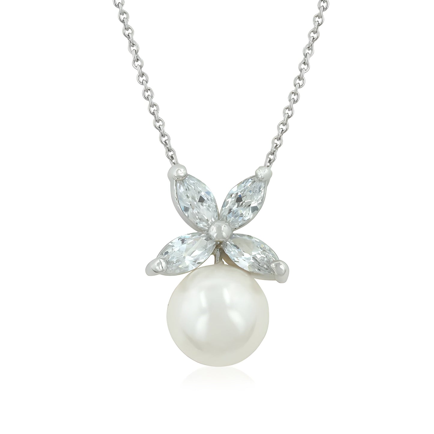 BUTTERFLY WHITE PEARL PENDANT