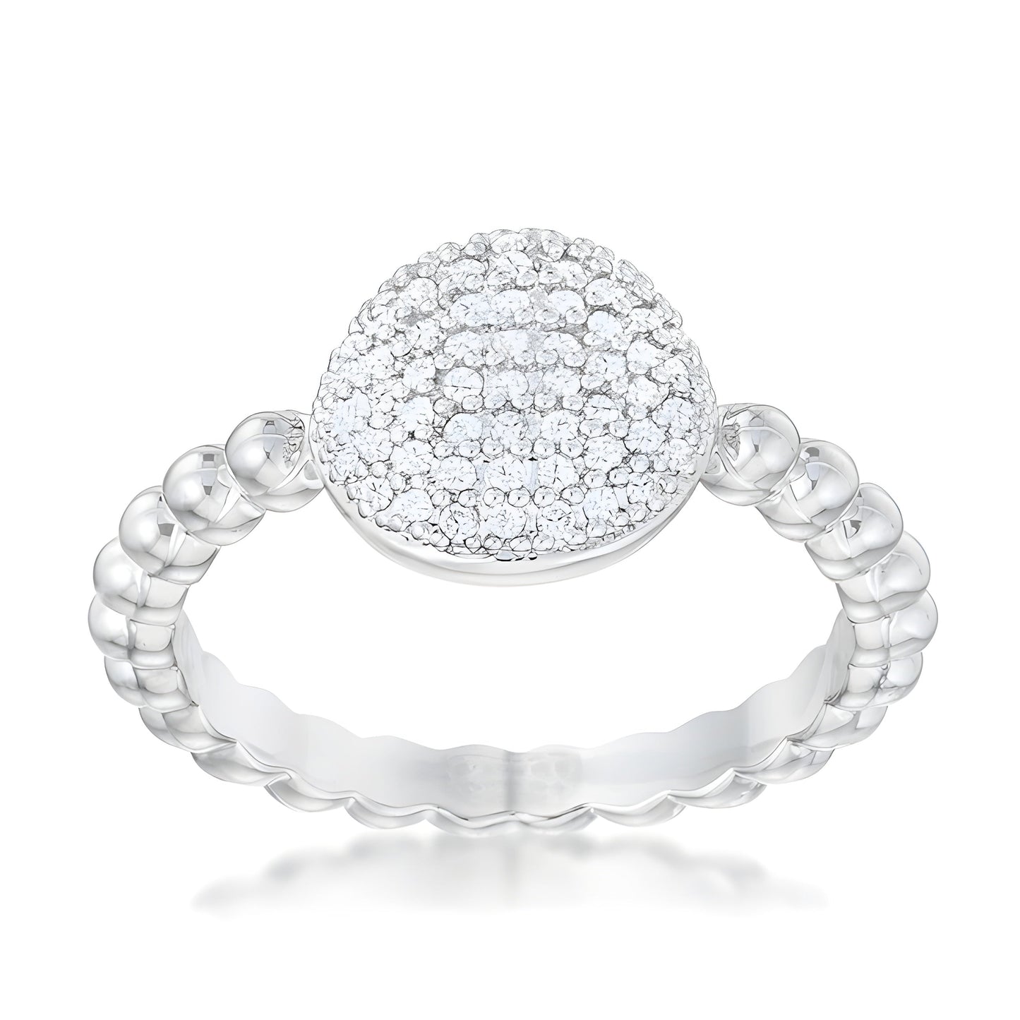 STUNNING CZ RHODIUM RING