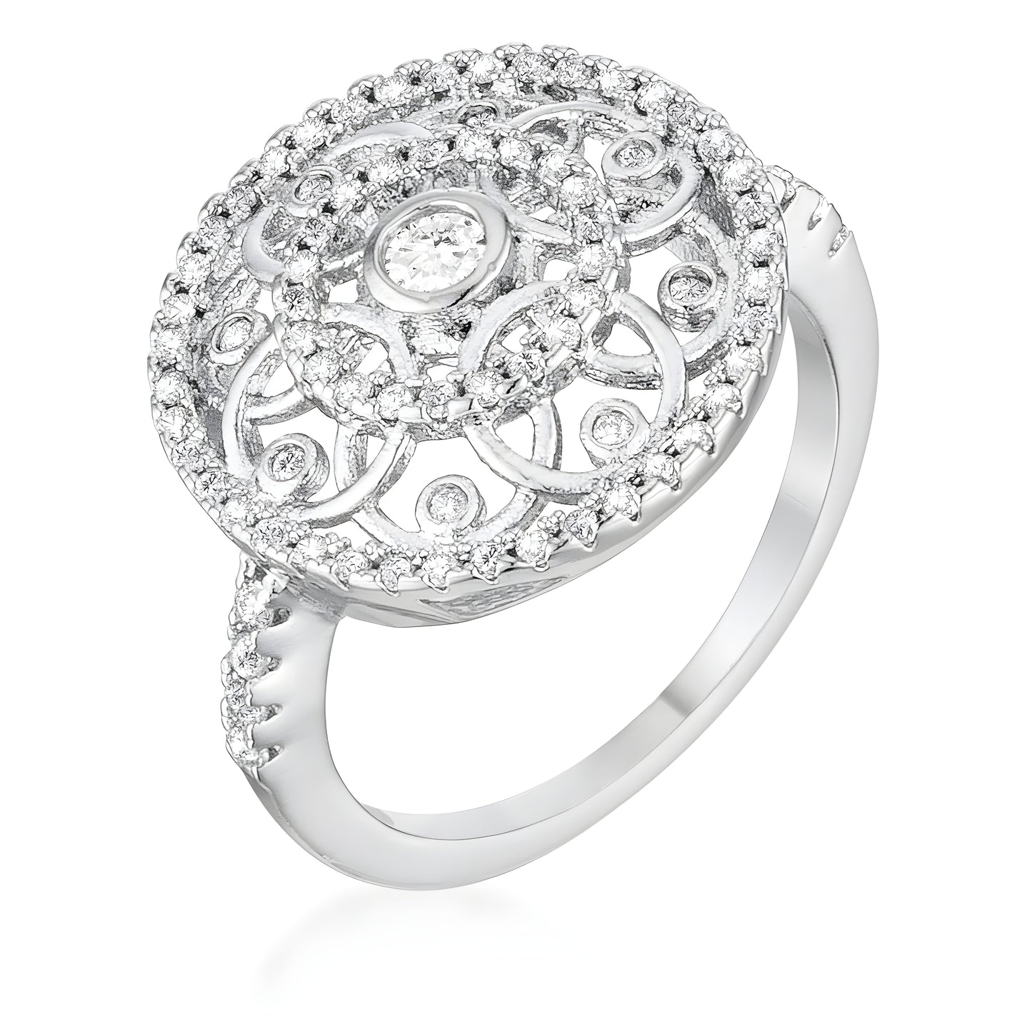 0.5 CT INTERLOCKING CIRCLES RING WITH CZ