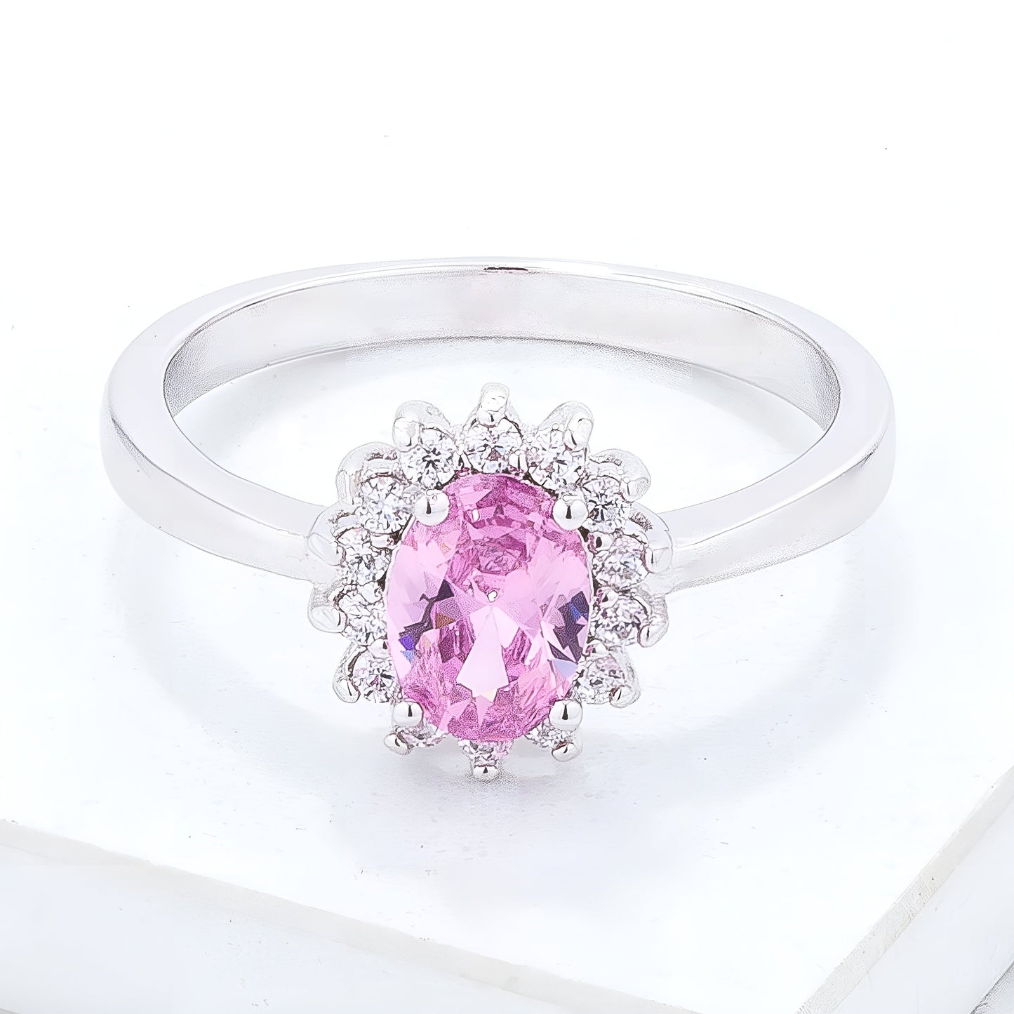 PINK ICE CZ PETITE OVAL RING - PIERGIORGIO CERRONI