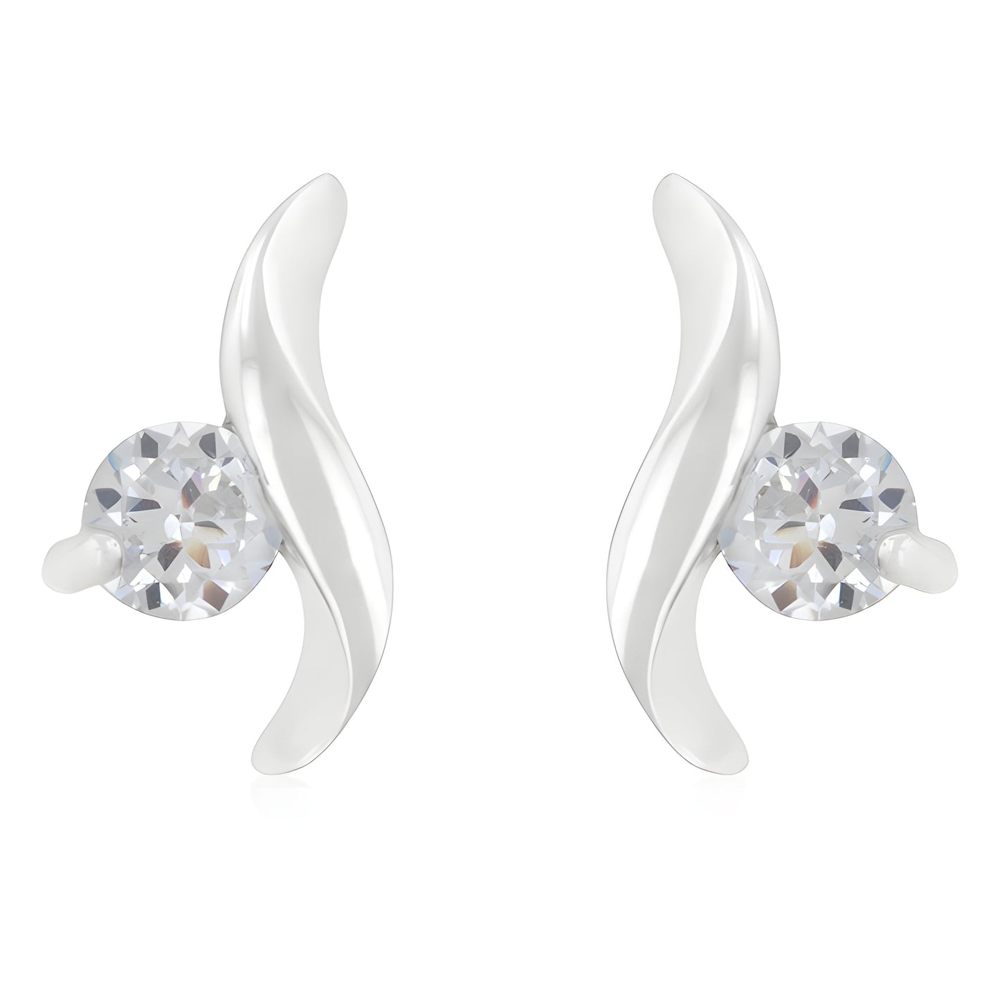 TWISTING SOLITAIRE CZ EARRINGS