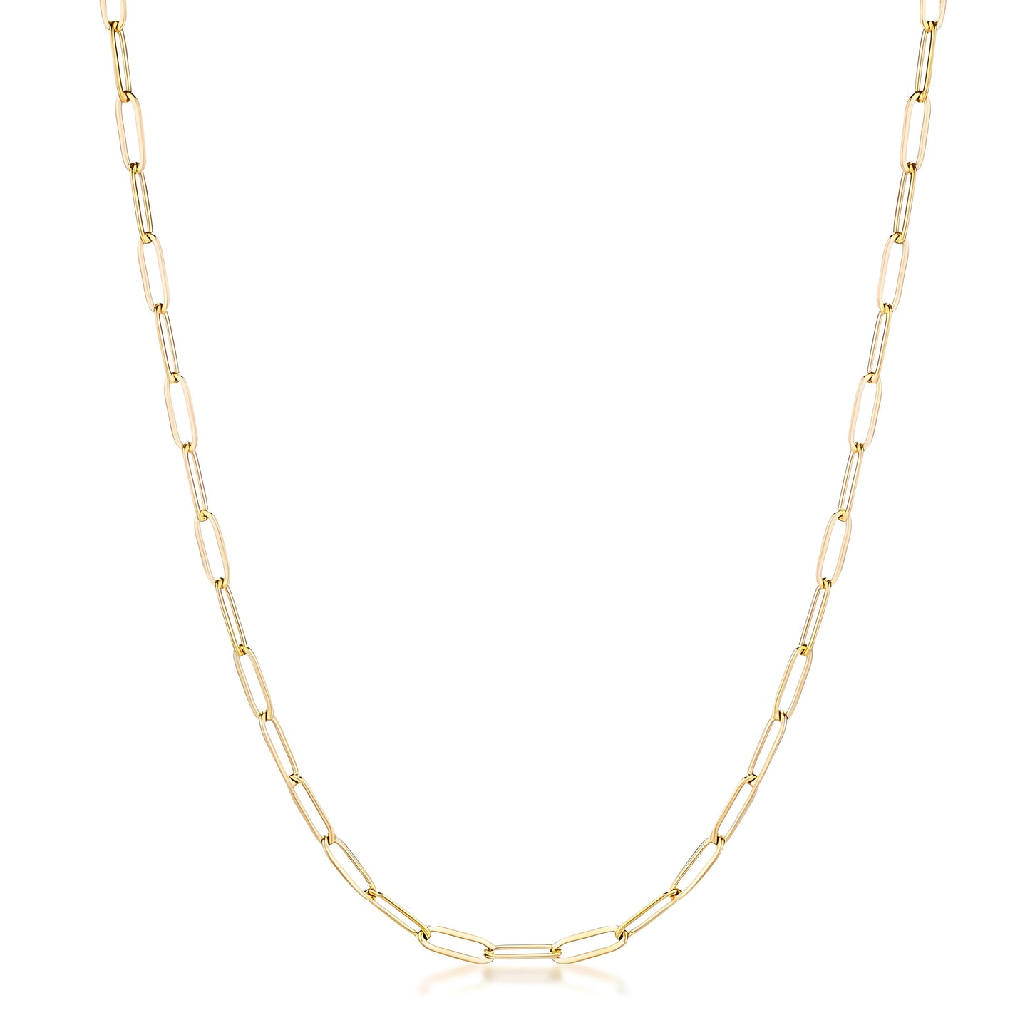16" GOLD LINKED PETITE PAPERCLIP CHAIN NECKLACE