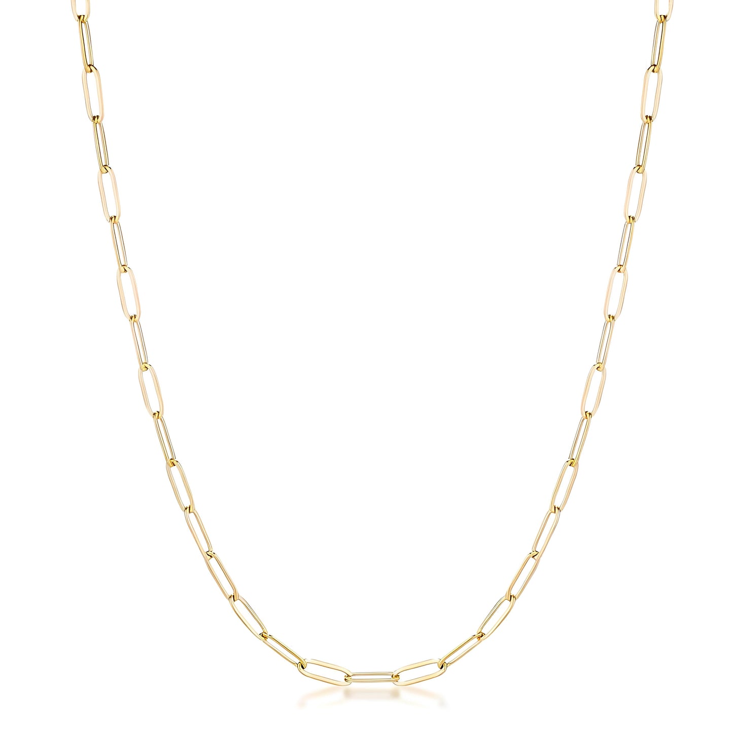 16" GOLD LINKED PETITE PAPERCLIP CHAIN NECKLACE