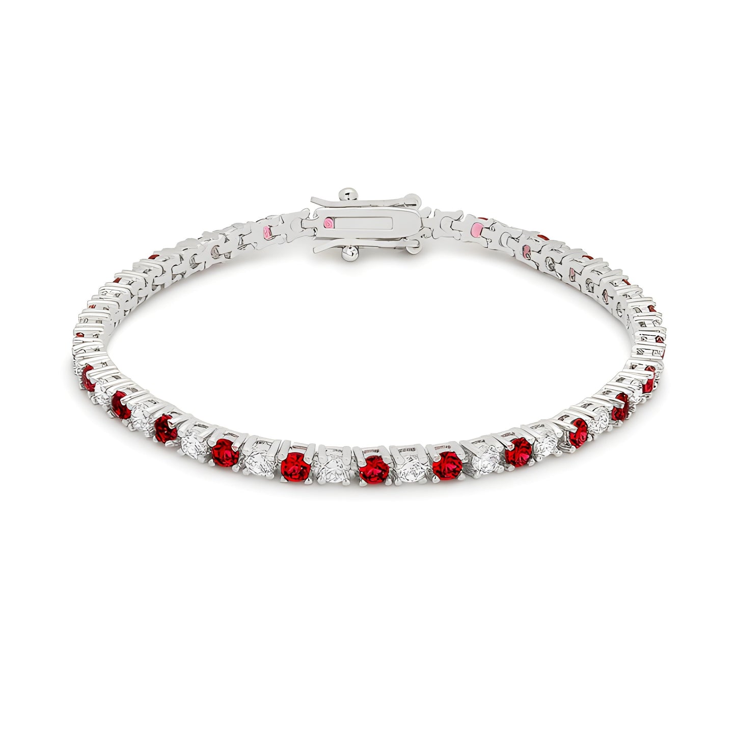 RUBY RED CZ TENNIS BRACELET
