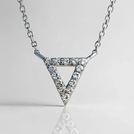 DIAMOND INVERTED TRIANGLE PENDANT IN WHITE GOLD