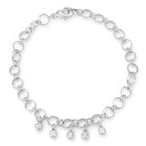 0.55 CT STUNNING 8" RHODIUM BRACELET WITH CZ CHARMS