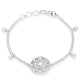 0.5 CT RHODIUM BRACELET WITH INTERLOCKING CIRCLES AND CZ