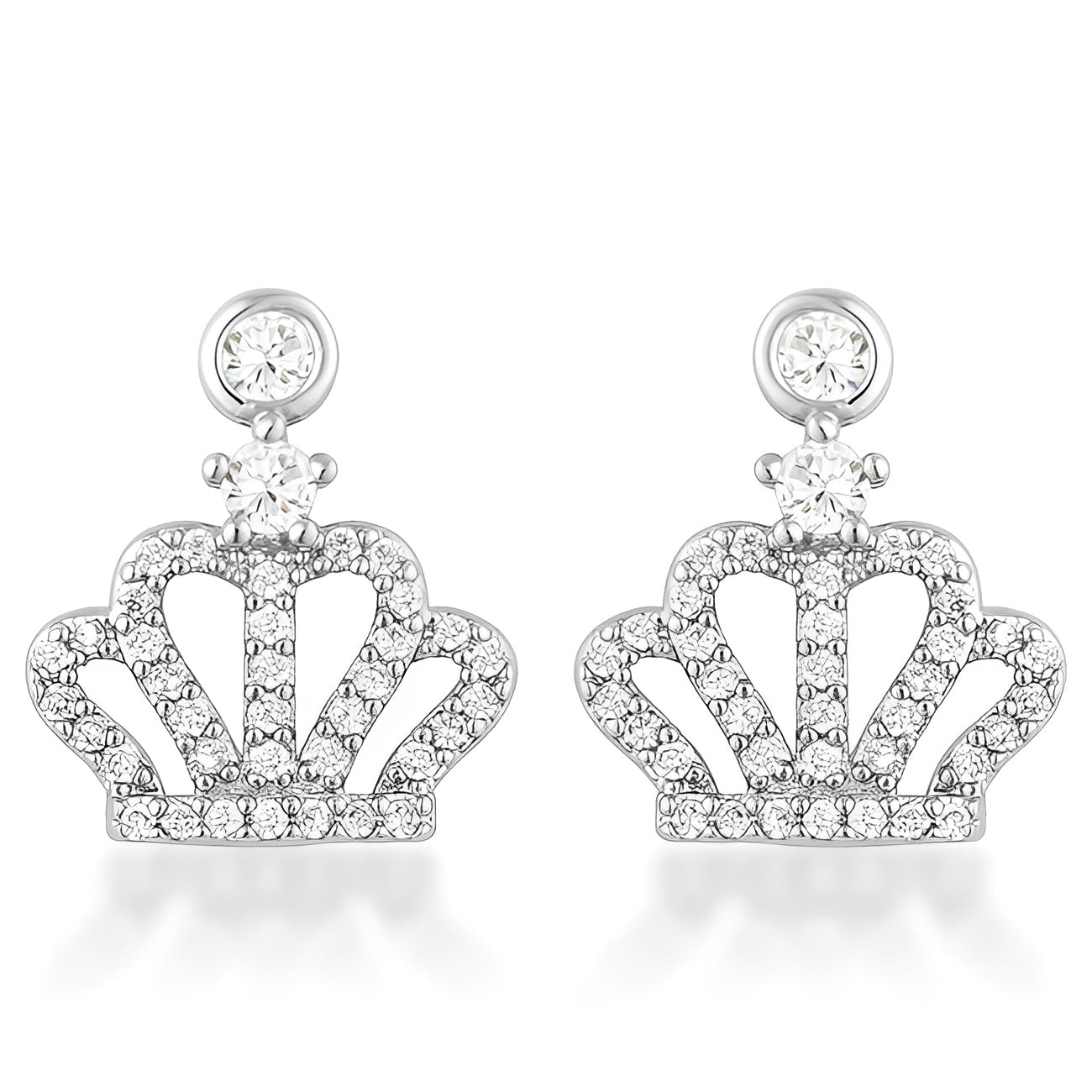 0.5 CT RHODIUM CROWN CZ EARRINGS - PIERGIORGIO CERRONI