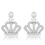 0.5 CT RHODIUM CROWN CZ EARRINGS - PIERGIORGIO CERRONI