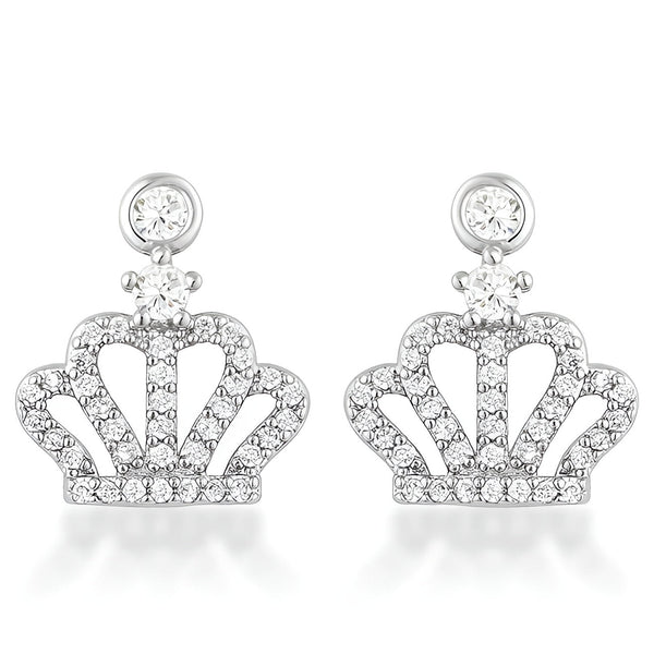 0.5 CT RHODIUM CROWN CZ EARRINGS - PIERGIORGIO CERRONI