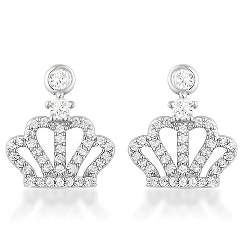 0.5 CT RHODIUM CROWN CZ EARRINGS - PIERGIORGIO CERRONI