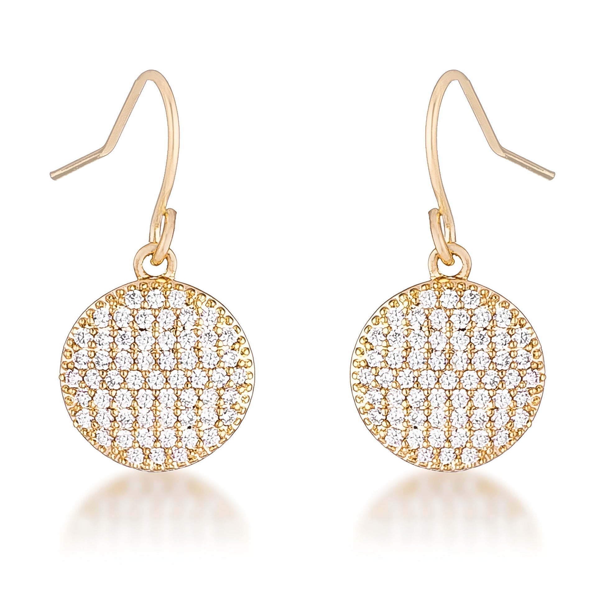 0.6 CT ELEGANT CZ GOLD DISK EARRINGS - PIERGIORGIO CERRONI