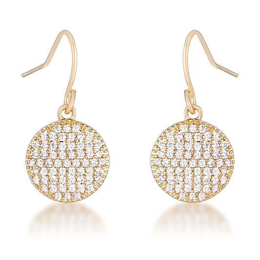 0.6 CT ELEGANT CZ GOLD DISK EARRINGS - PIERGIORGIO CERRONI