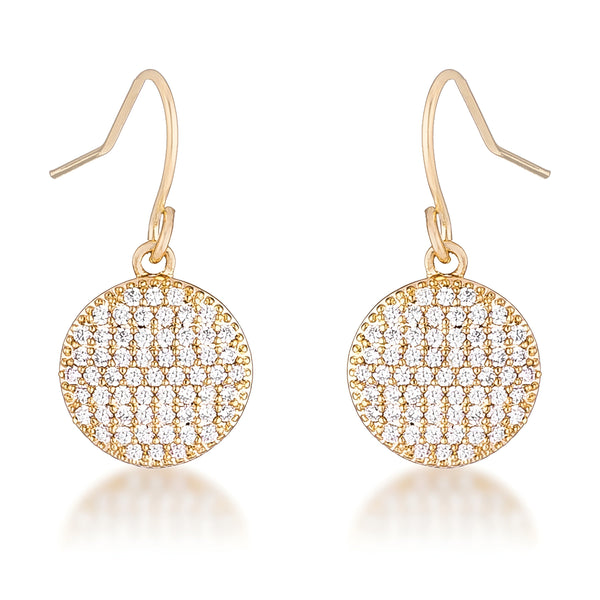 0.6 CT ELEGANT CZ GOLD DISK EARRINGS - PIERGIORGIO CERRONI