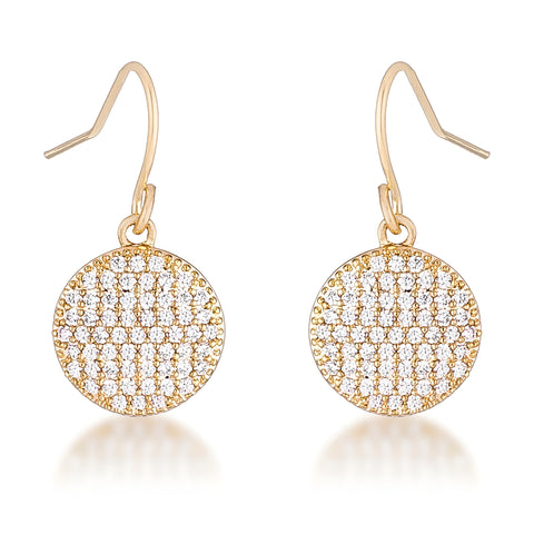 0.6 CT ELEGANT CZ GOLD DISK EARRINGS - PIERGIORGIO CERRONI