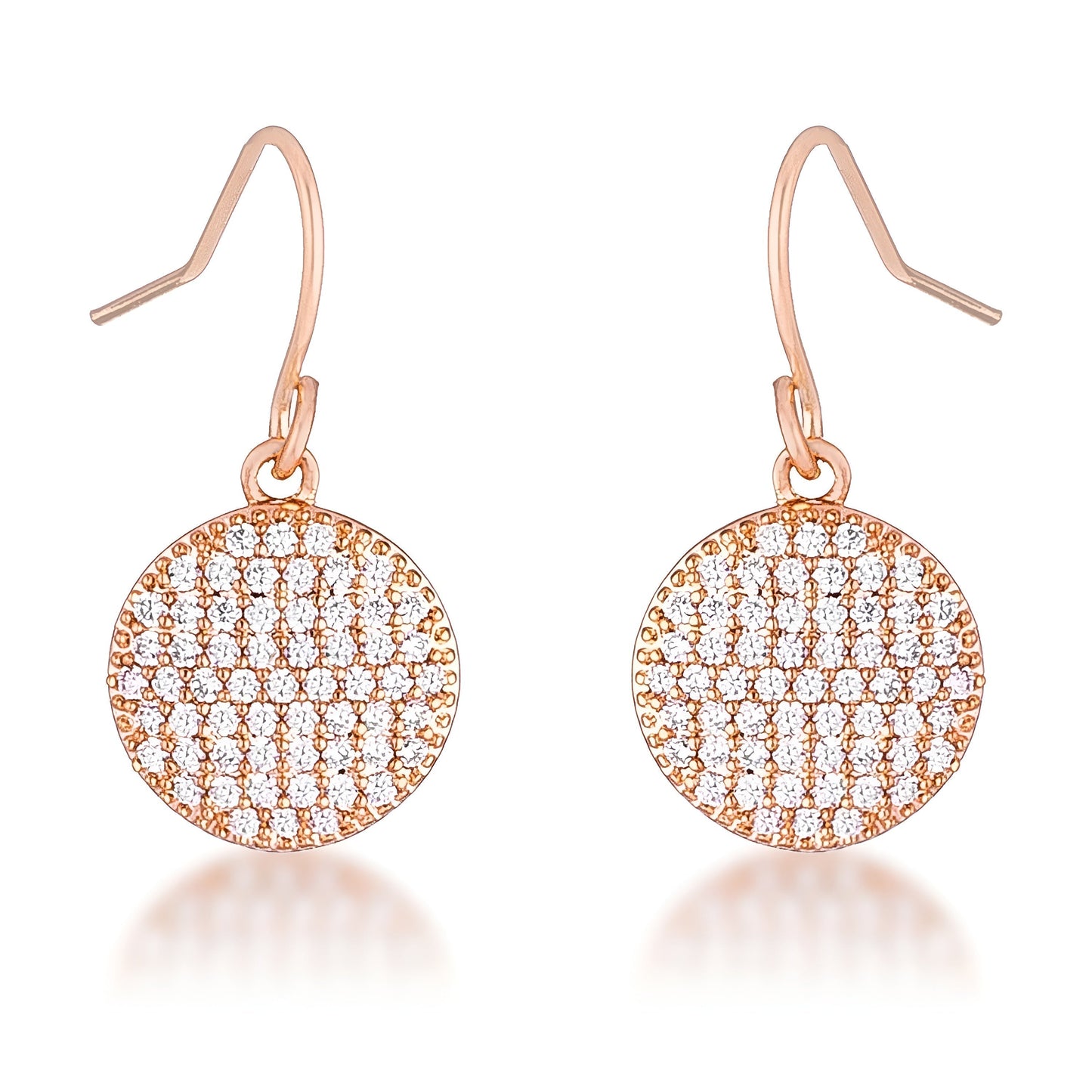 0.6 CT ELEGANT CZ ROSE GOLD DISK EARRINGS - PIERGIORGIO CERRONI