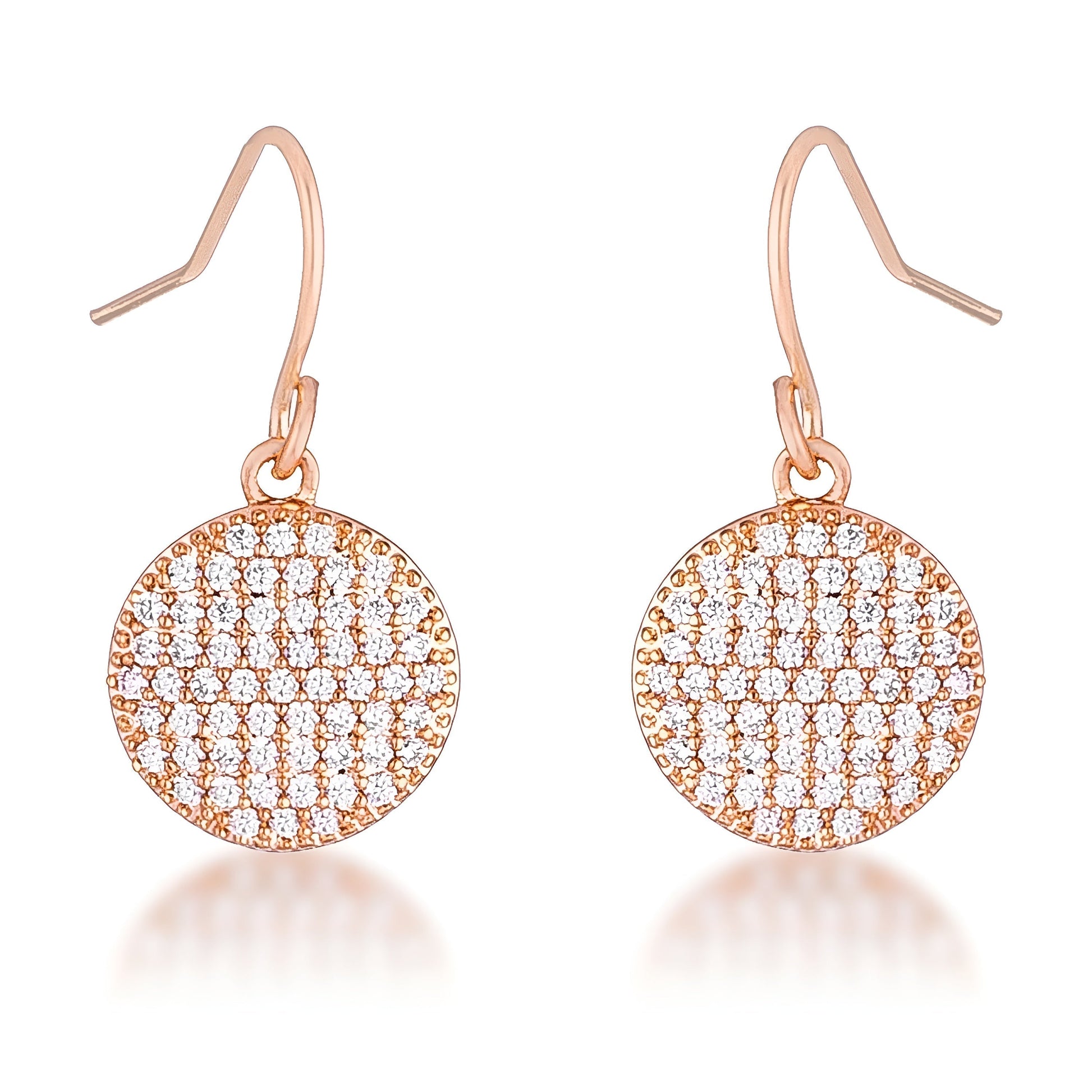 0.6 CT ELEGANT CZ ROSE GOLD DISK EARRINGS - PIERGIORGIO CERRONI