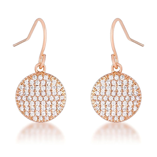 0.6 CT ELEGANT CZ ROSE GOLD DISK EARRINGS - PIERGIORGIO CERRONI