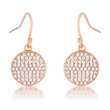 0.6 CT ELEGANT CZ ROSE GOLD DISK EARRINGS - PIERGIORGIO CERRONI