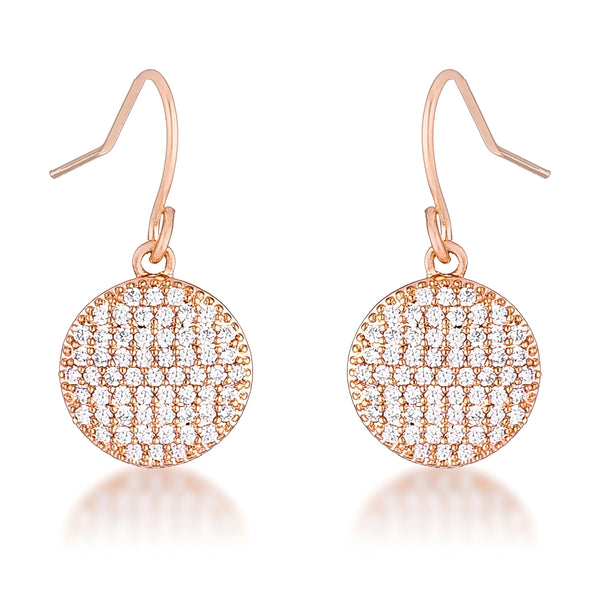 0.6 CT ELEGANT CZ ROSE GOLD DISK EARRINGS - PIERGIORGIO CERRONI