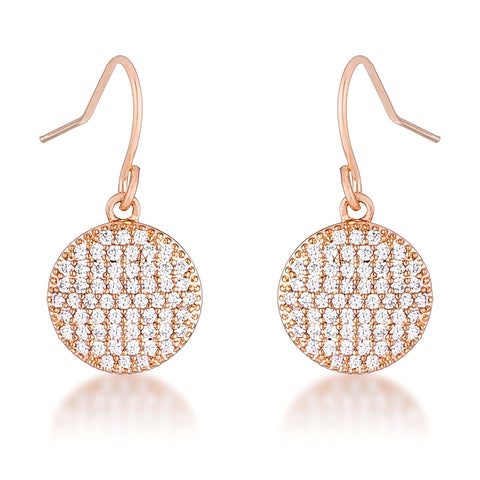 0.6 CT ELEGANT CZ ROSE GOLD DISK EARRINGS - PIERGIORGIO CERRONI