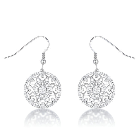 0.95 CT INTERLOCKING CIRCLE RHODIUM AND CZ EARRINGS - PIERGIORGIO CERRONI